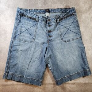 Exocet Jeans Womens Size 20 Light Wash Cotton Stretch Button Fly Denim Shorts